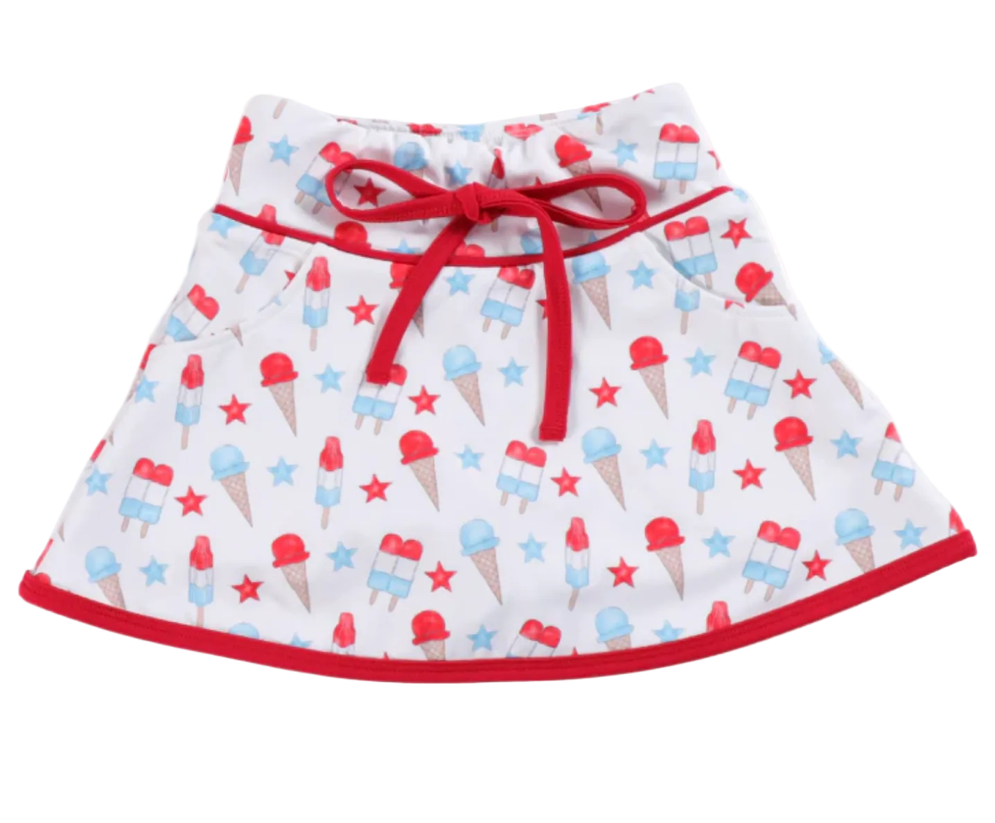 Children's skirt with ice cream cone pattern on a white background