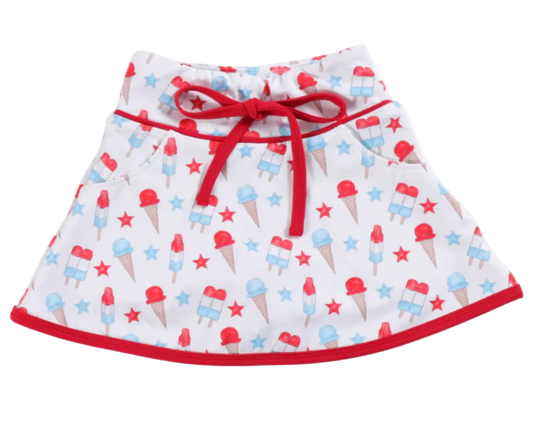 Children's skirt with ice cream cone pattern on a white background