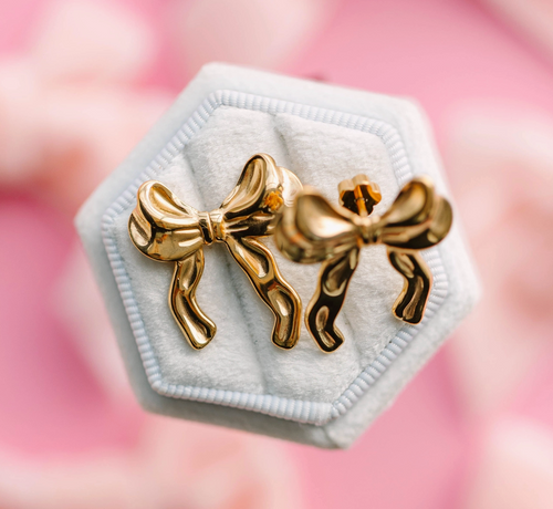 Jumbo Gold Bow Earrings