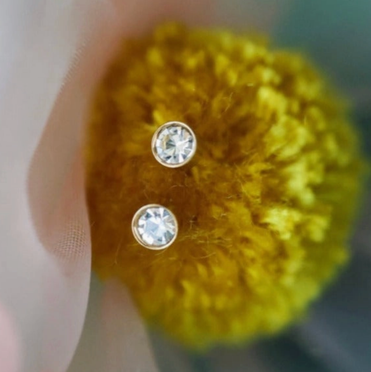 Tiny Diamond Earrings