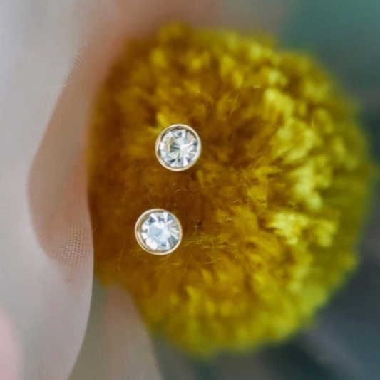 Tiny Diamond Earrings