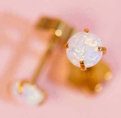 White Opal Earrings