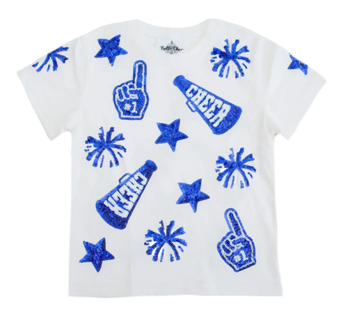 Royal Blue And White Cheer Shirt