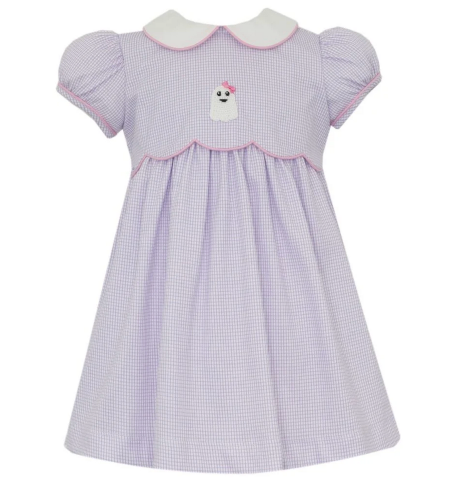 Purple Ghost Knit Gingham Dress