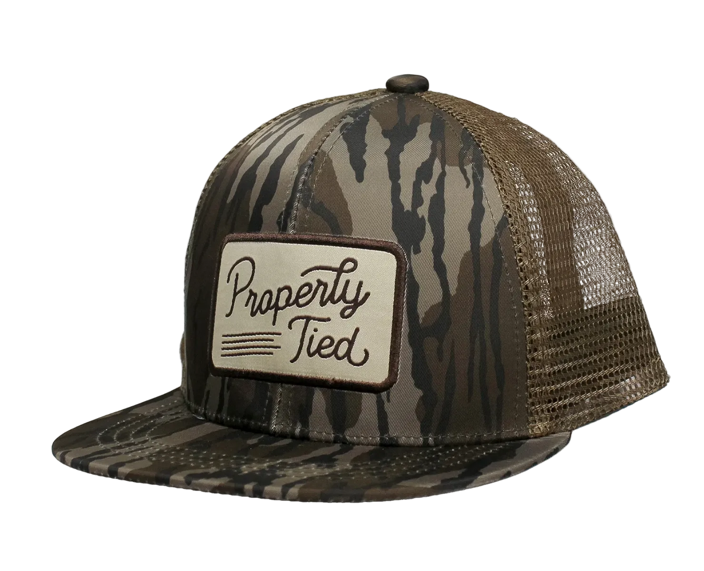 boys properly tied mossy oak trucker hat