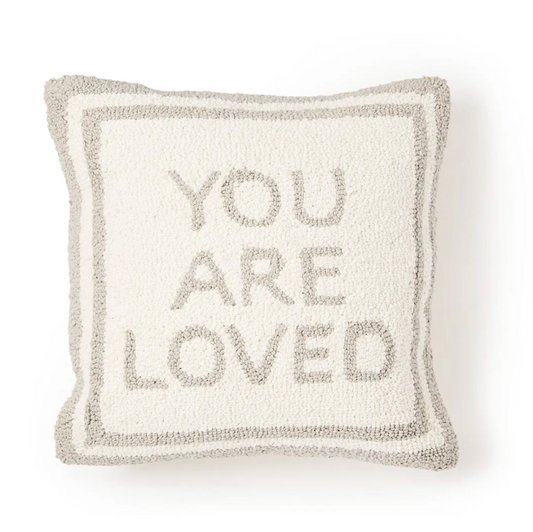 You Are Loved Embroidery Square Pillow