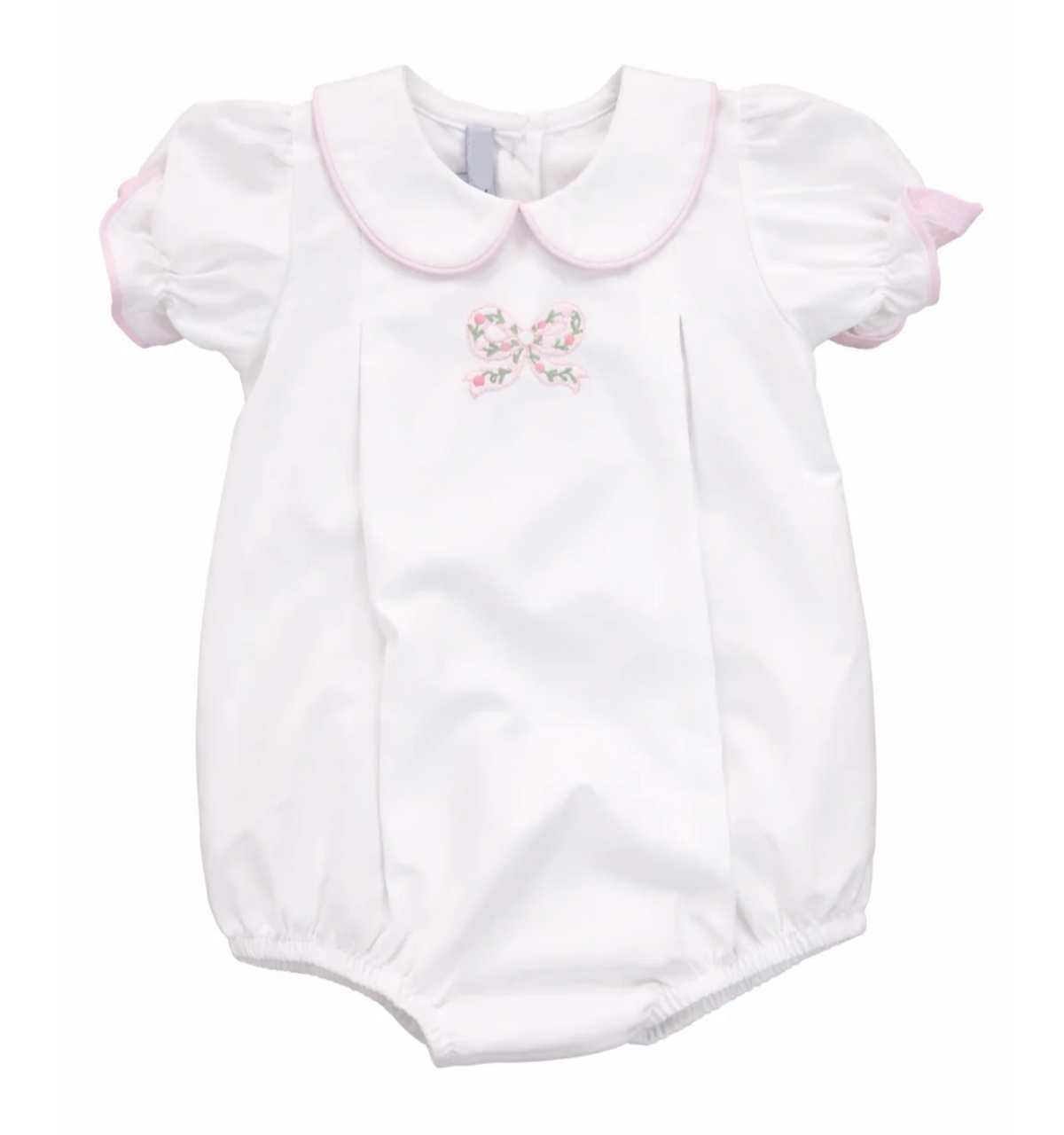 Bow Embroidered Pleated Bubble
