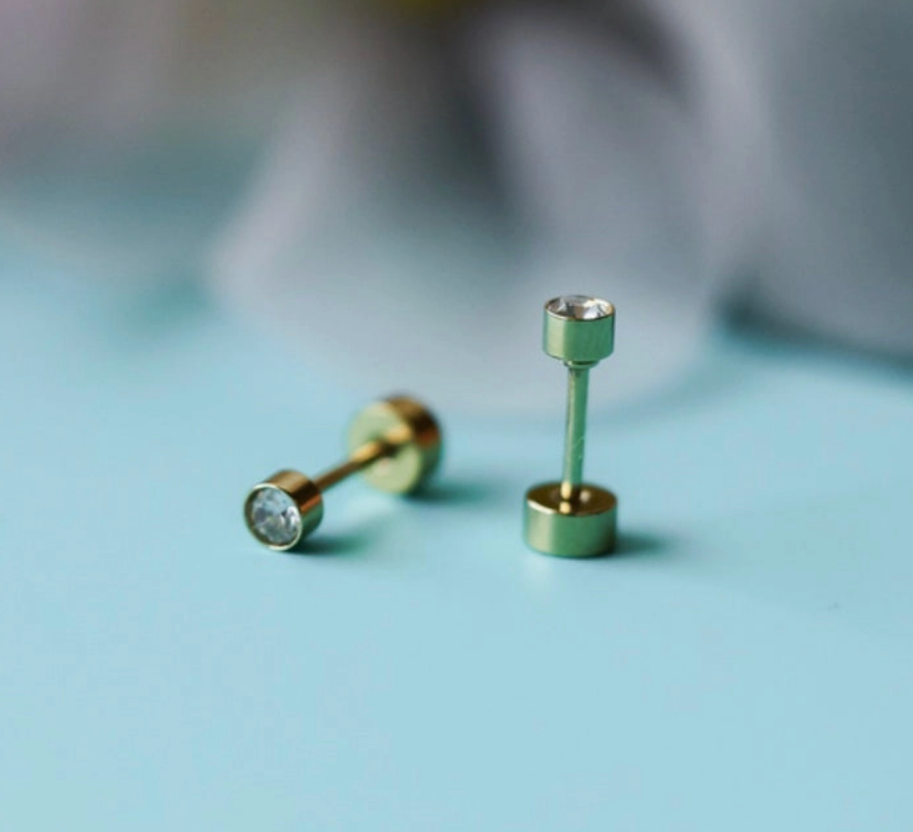 Tiny Diamond Earrings