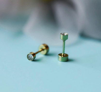 Tiny Diamond Earrings