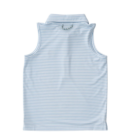 Sleeveless Pro Performance Blue and White Stripe