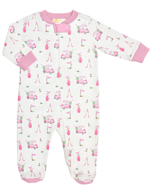 Pink Golf Printed Footie
