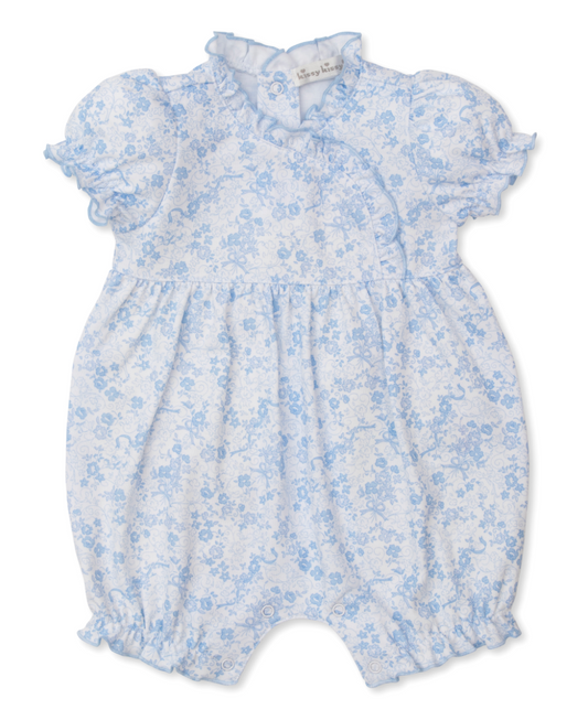 Blue Floral Short Playsuit