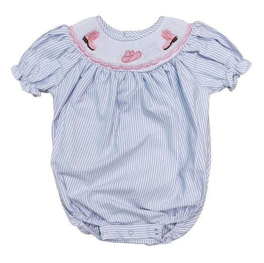 Boots and Hat Smocked Cowgirl Bubble
