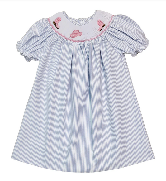 Boots and Hat Smocked Cowgirl Dress