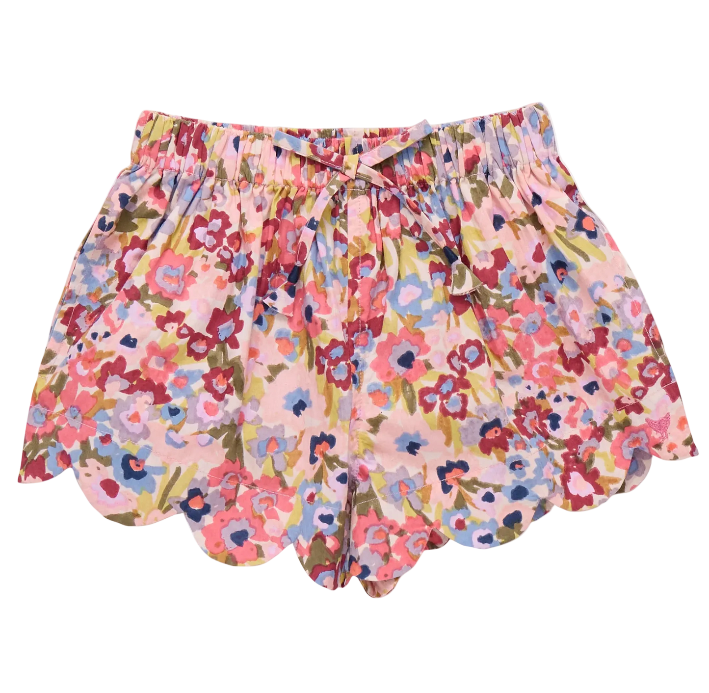 Floral shorts on a white background
