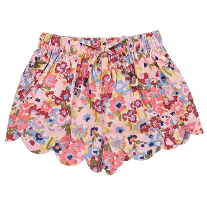 Floral shorts on a white background
