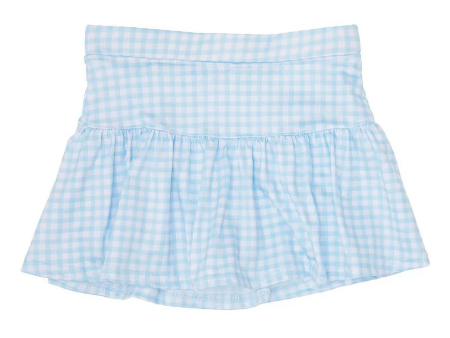 Light blue gingham skirt on a white background