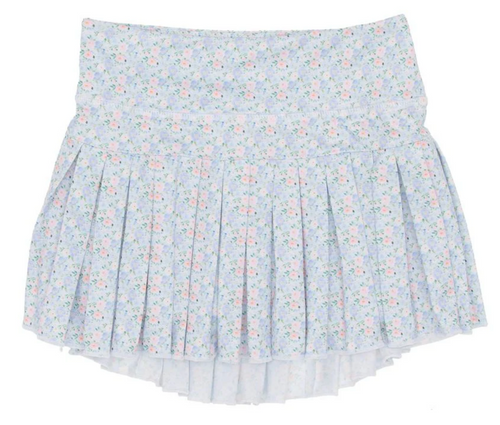 Grand Blue Flowers Mini Pleat Skort