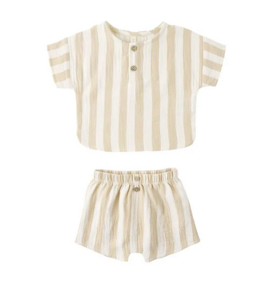 Woven Boxy Short Set - Summer Stripe