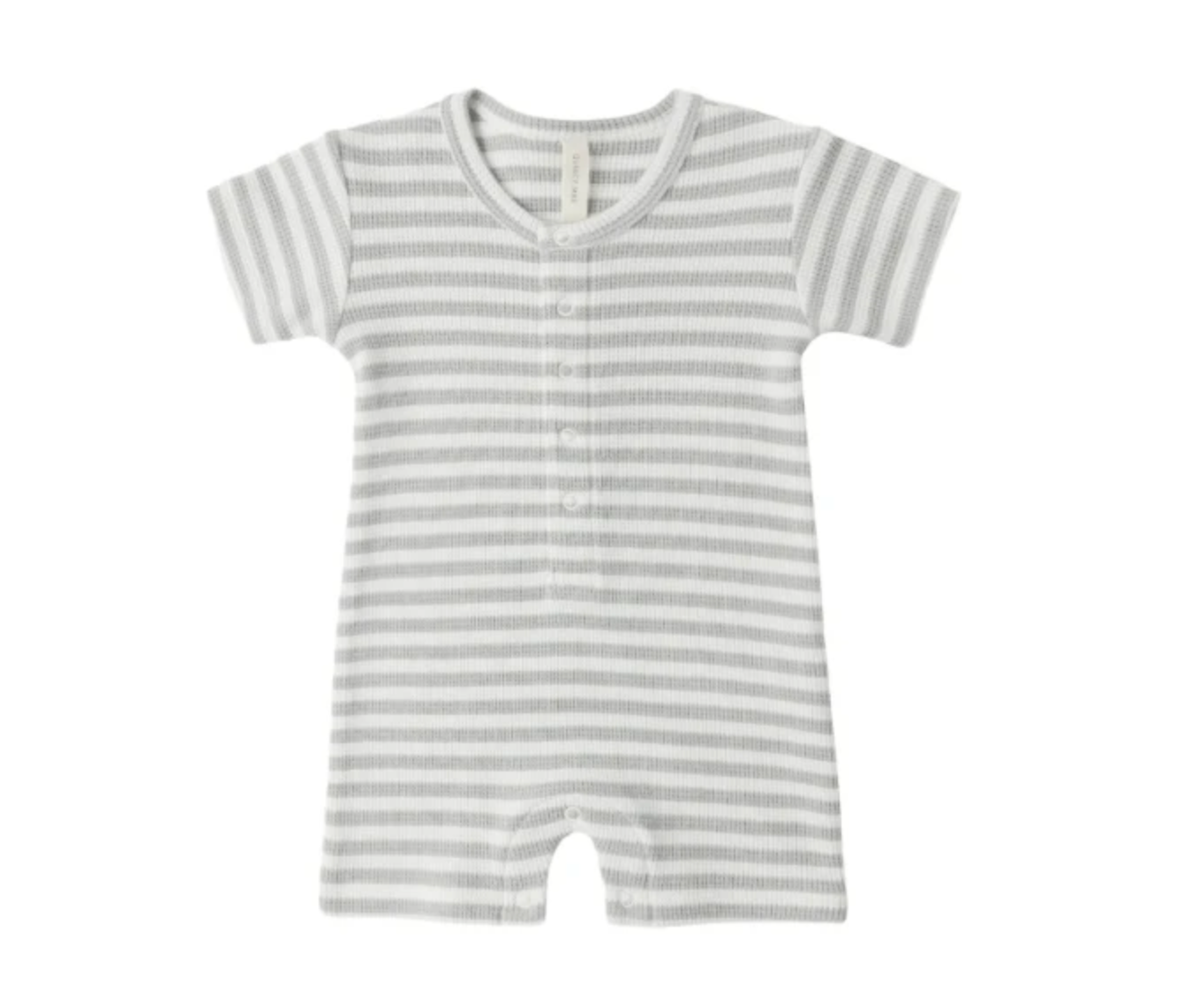 Striped baby romper on a white background
