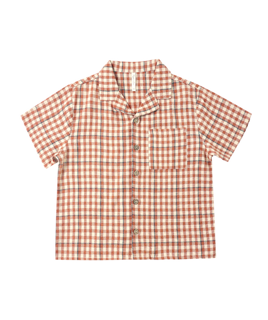 Lapel Collar Shirt Poppy Gingham