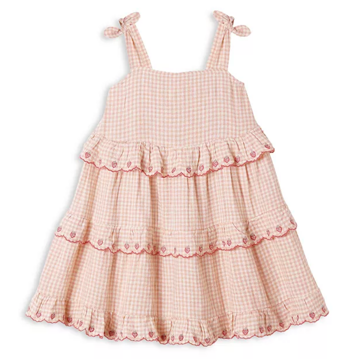 Petal Gingham Ruffle Swing Dress