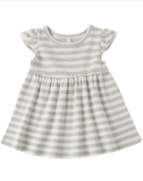 Sky Stripe Flutter Sleeve Dress