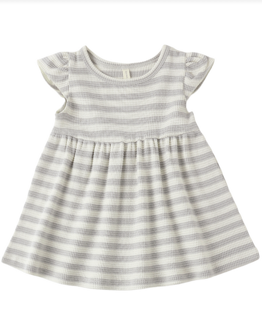 Sky Stripe Flutter Sleeve Dress