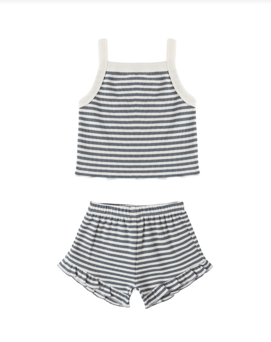 Ocean Stripe Evie Short Set
