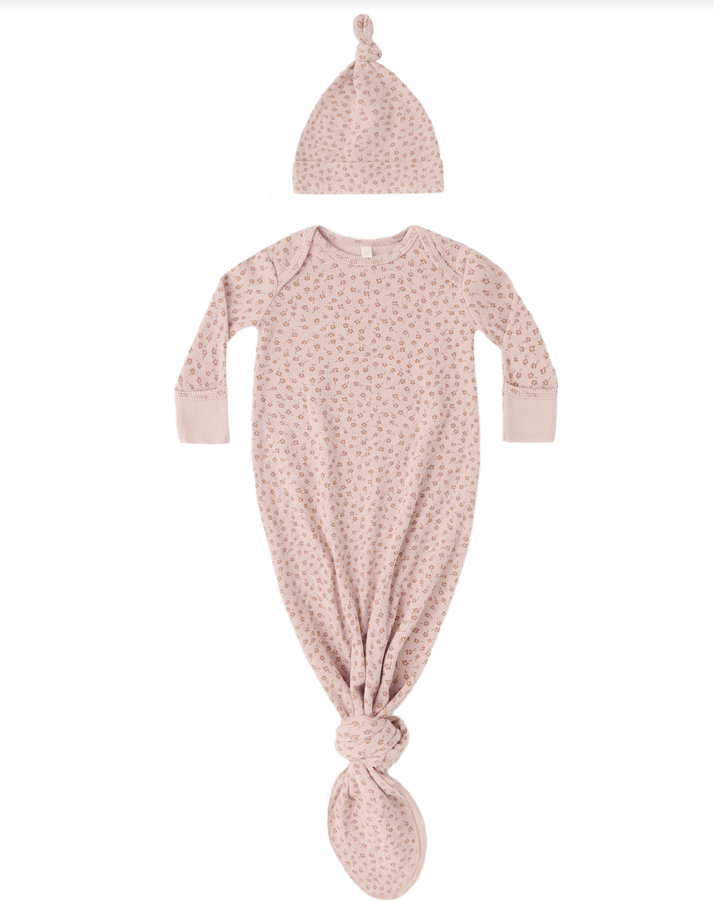 Posy Knotted Baby Gown + Hat Set (Copy)