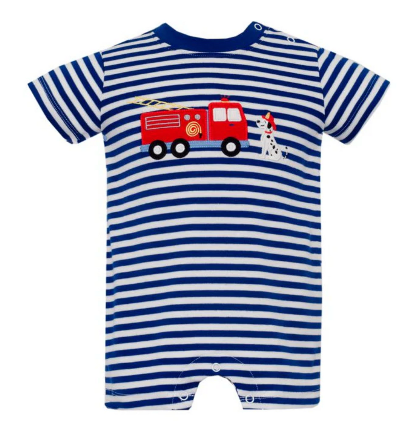 Firetruck Royal Blue Knit Romper