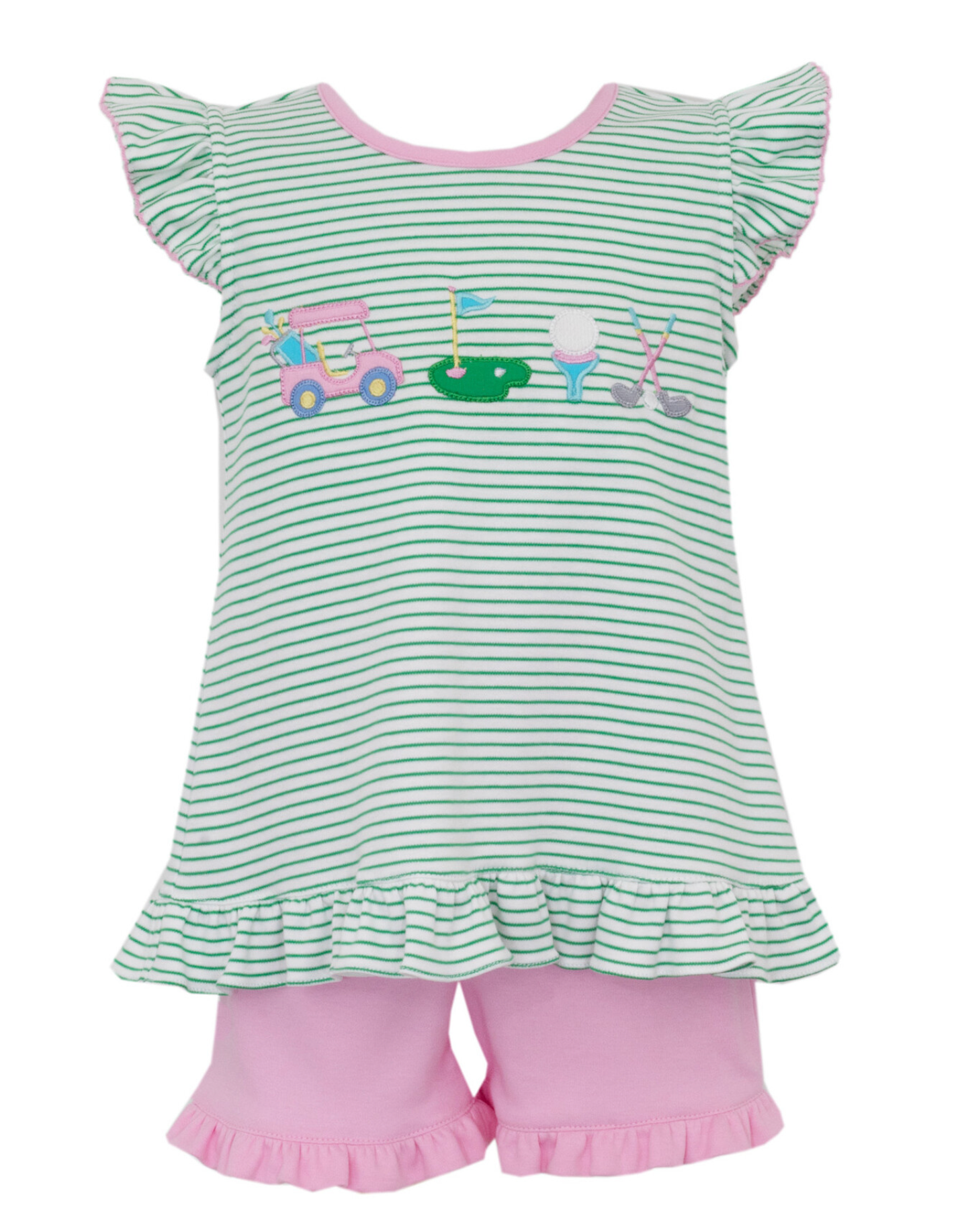 Golf Green Knit Short Set Girls