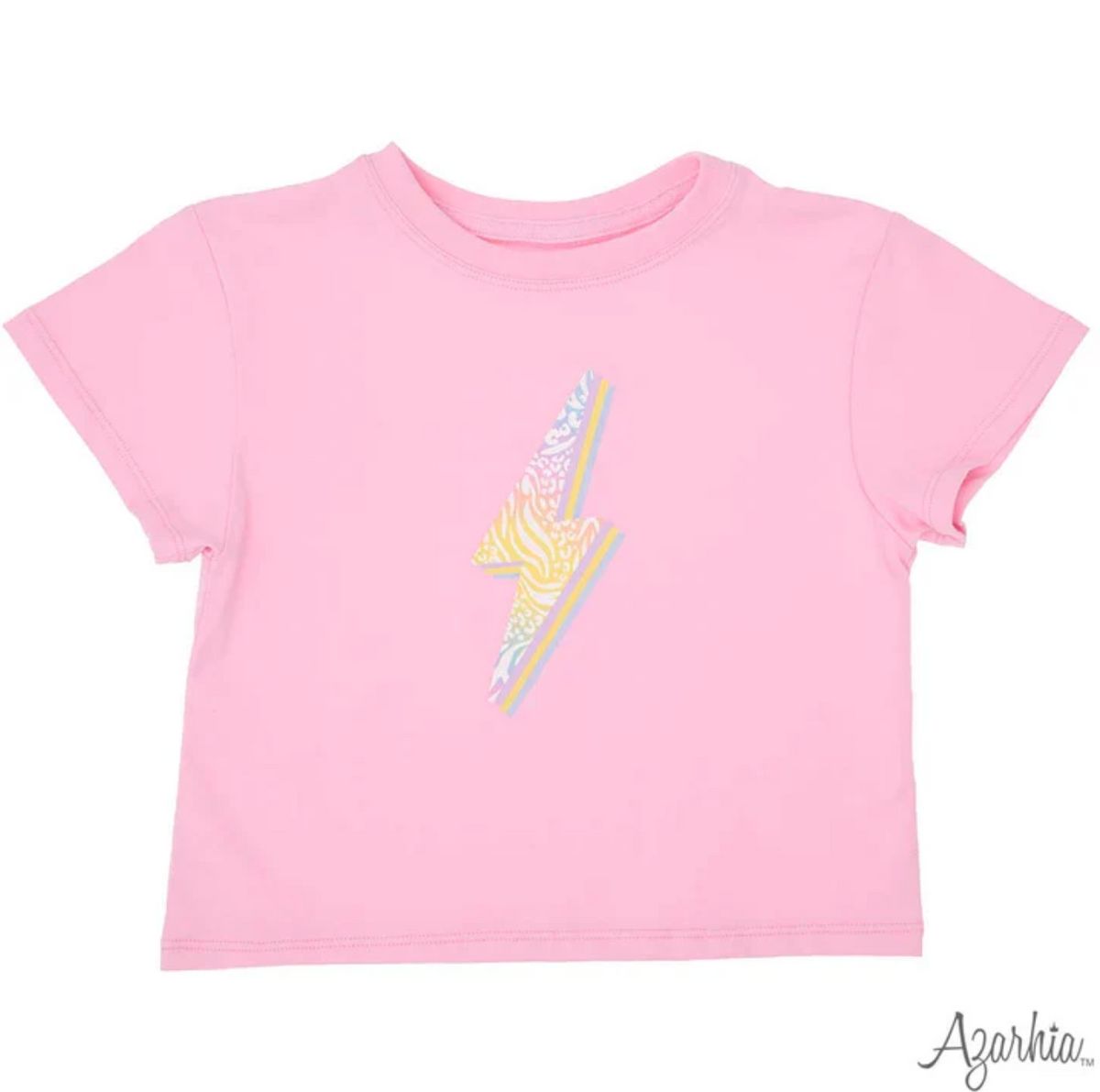 Zebra Rainbow Lightning Bolt Boxy T