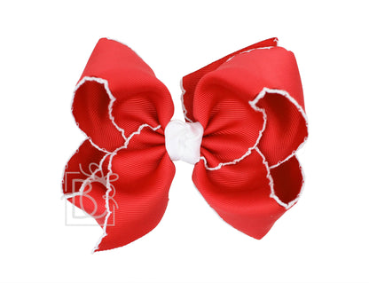 Red & White Crochet Edge Bows