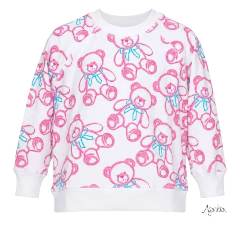Azarhia LLC — Spray Painted Bears White Oversized Sweatshirt