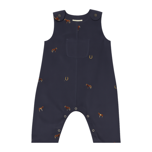 Baby Boys Noah Jumper - Navy Horse Embroidery by Pink Chicken in NHO - navy horse embroidery