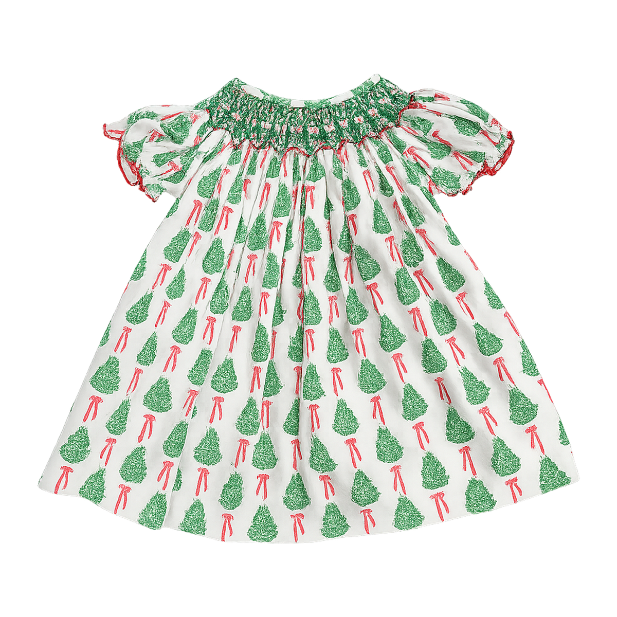 Christmas Tree Smock Girl Bishop Dress by City Beautiful Girls Dress