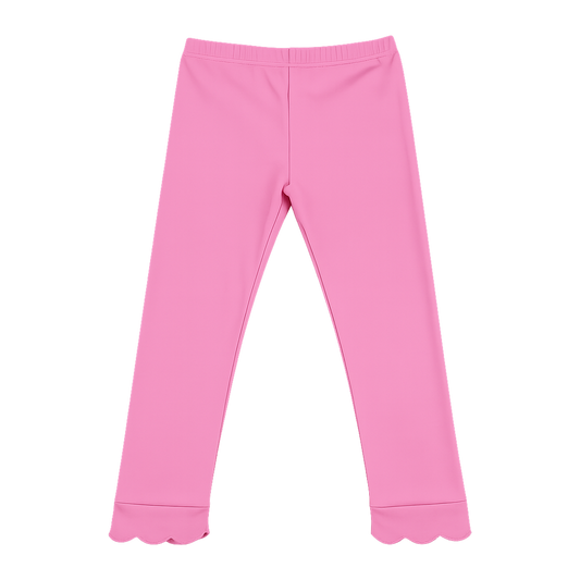 Scalloped Leggings by Poppyland in Pretty in Pink Girls Bottoms