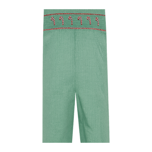 CANDY CANE BOY’S - Green gingham boy's long jon jon by Petit Bebe Boys Shirt