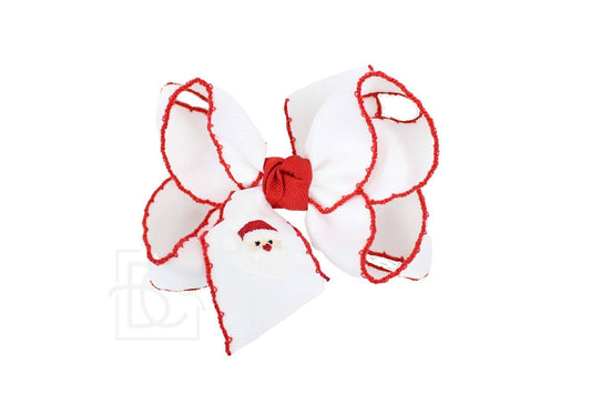 Santa Embroidered Bow